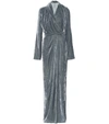 RICK OWENS VELVET WRAP GOWN,P00384358