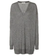 The Row Amherst Long-sleeve Oversized V-neck Sweater In Grey