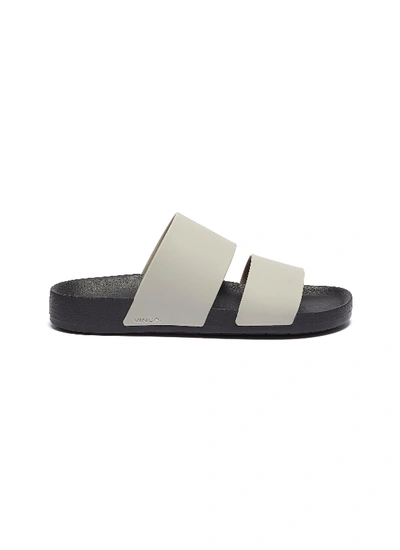 Vince 'marina' Rubber Double Band Pool Slides In Dark Grey
