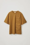 Cos Utility Pocket Cotton T-shirt In Mustard Yellow