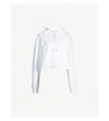 CALVIN KLEIN BRANDED CROPPED COTTON-BLEND HOODY