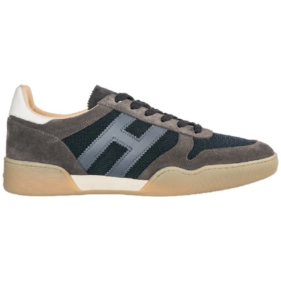 Hogan Men's Shoes Suede Trainers Sneakers H357 In Dark Brown