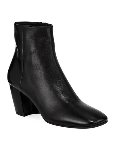 Prada Smooth Leather Block-heel Booties In Black