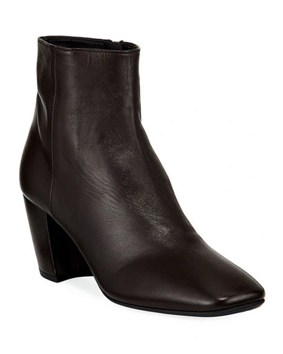 Prada Smooth Leather Block-heel Booties In Brown