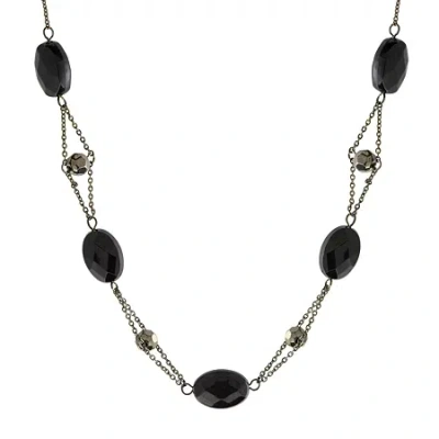 1928 Jewelry 1928 Black Tone 16 Inch Link Collar Necklace