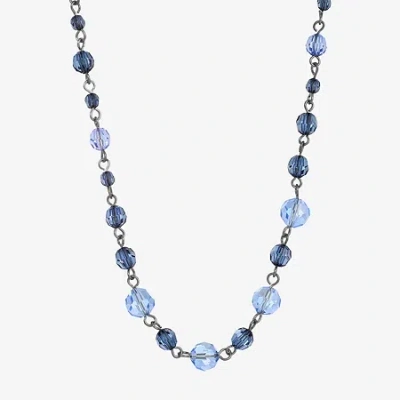 1928 Jewelry 1928 Black Tone & Blue Womens 15 Inch Beaded Necklace