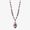 1928 Jewelry 1928 Black Tone Red Crystal 16 Inch Link Pendant In Multi