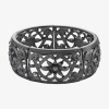 1928 Jewelry 1928 Black Tone Womens Black Flower Stretch Bracelet In Black
