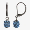1928 Jewelry 1928 Black-tone Womens Blue Crystal Drop Earrings In Black