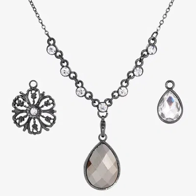 1928 Jewelry 1928 Black Tone Womens Gray 4-pc. Pendant Necklace Set