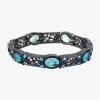 1928 Jewelry 1928 Black Tone Womens Stretch Bracelet In Blue