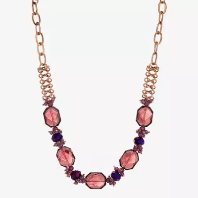 1928 Jewelry 1928 Copper-tone Womens Purple 16 Inch Beaded Necklace