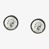 1928 Jewelry 1928 Crystal 1/4 Inch Round Stud Earrings In White