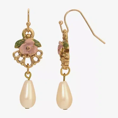 1928 Jewelry 1928 Filigree Womens Flower Drop Earrings In Pink