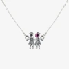 1928 Jewelry 1928 Girls Holding Hands Womens Pink Crystal Alloy 16 Inch Pendant Necklace In Metallic