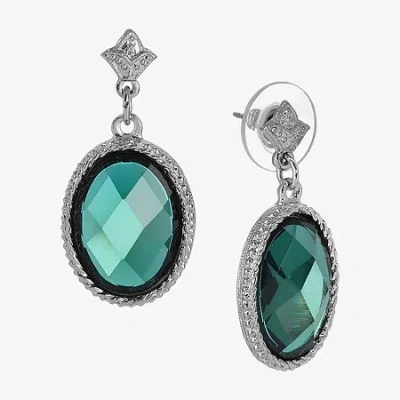 1928 Jewelry 1928 Gold Tone & Blue Womens Oval Drop Earrings