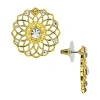 1928 Jewelry 1928 Gold Tone Crystal 1 Inch Round Stud Earrings In Gold