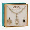 1928 Jewelry 1928 Gold Tone Interchangeable Womens Black Crystal 3-pc. Pendant Necklace Set In Yellow