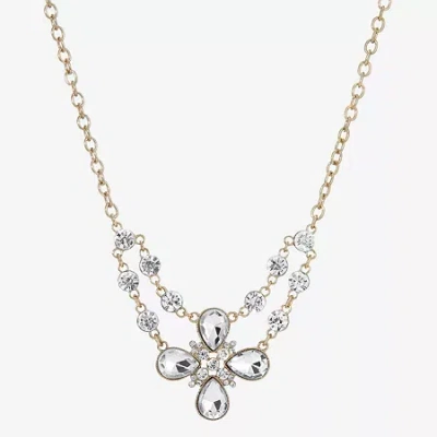 1928 Jewelry 1928 Gold Tone Womens 16 Inch Statement Necklace In White