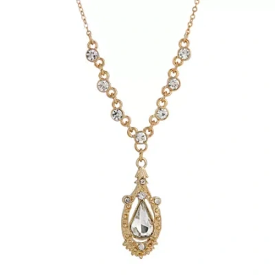 1928 Jewelry 1928 Gold Tone Womens Alloy 16 Inch Pendant Necklace In White