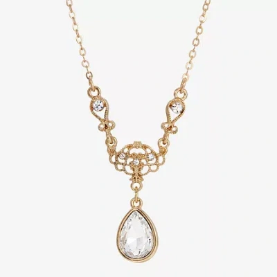 1928 Jewelry 1928 Gold Tone Womens Alloy 16 Inch Pendant Necklace In White
