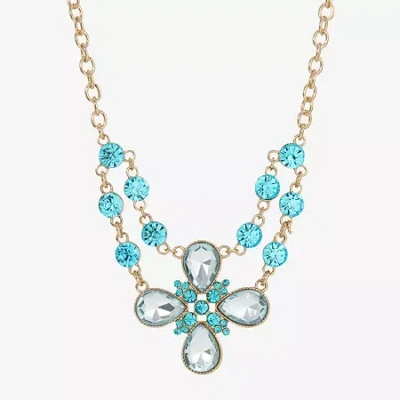 1928 Jewelry 1928 Gold Tone Womens Blue 16 Inch Statement Necklace