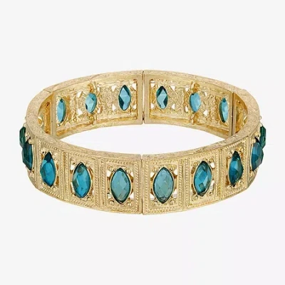 1928 Jewelry 1928 Gold Tone Womens Blue Stretch Bracelet