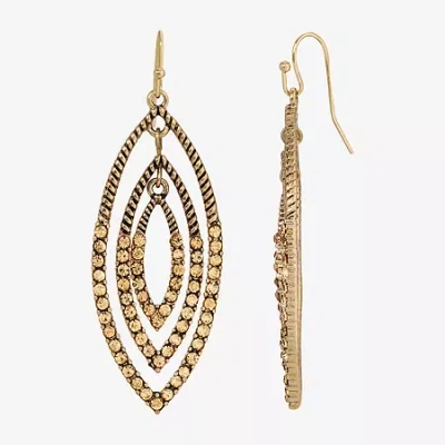 1928 Jewelry 1928 Gold Tone Womens Brown Crystal Drop Earrings