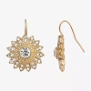 1928 Jewelry 1928 Gold Tone Womens Crystal Flower Drop Earrings In Gold