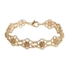 1928 Jewelry 1928 Gold Tone Womens Flower 7 Inch Link Bracelet In Gold