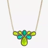 1928 Jewelry 1928 Gold-tone Womens Green 16 Inch Collar Necklace In Metallic