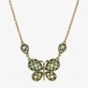 1928 Jewelry 1928 Gold-tone Womens Green Alloy 16 Inch Pendant Necklace In Green