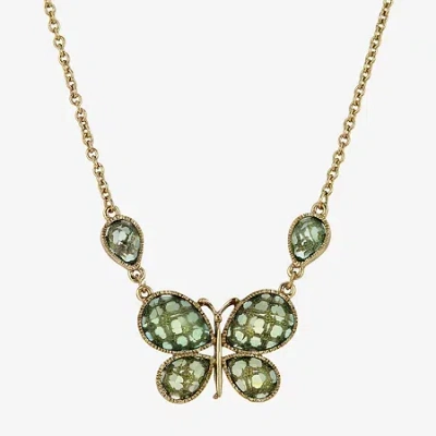1928 Jewelry 1928 Gold-tone Womens Green Alloy 16 Inch Pendant Necklace