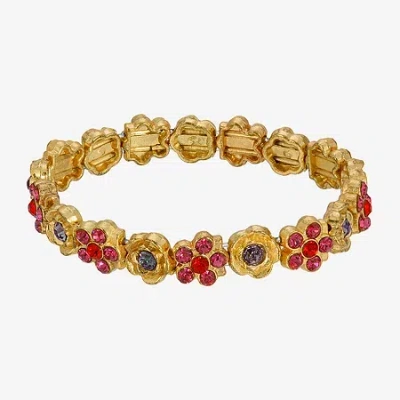 1928 Jewelry 1928 Gold Tone Womens Pink Stretch Bracelet In Orange