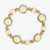1928 Jewelry 1928 Gold Tone Womens Simulated Pearl Stretch Bracelet In Gold
