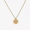 1928 Jewelry 1928 Porcelain Rose Womens Alloy Flower 16 Inch Pendant Necklace In Gold