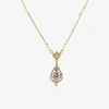 1928 Jewelry 1928 Porcelain Rose Womens Crystal Alloy Flower 17 Inch Pendant Necklace In Gold