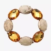1928 Jewelry 1928 Rose Tone Womens Brown Glass Stretch Bracelet In Gold