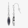 1928 Jewelry 1928 Silver Tone & Blue Womens Blue Crystal Marquise Drop Earrings In Blue