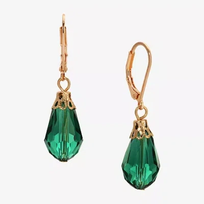 1928 Jewelry 1928 Silver Tone Bead Womens Drop Earrings In Green