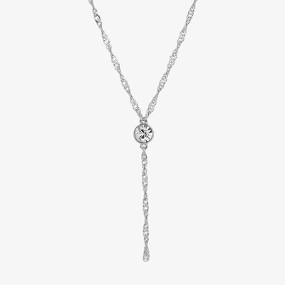 1928 Jewelry 1928 Silver Tone Bolo Womens Crystal Alloy 16 Inch Y Necklace