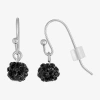 1928 Jewelry 1928 Silver Tone Crystal Round Drop Earrings In Black
