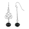 1928 Jewelry 1928 Silver Tone Drop Earrings In Black