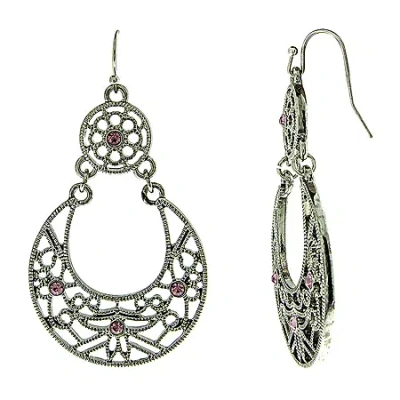 1928 Jewelry 1928 Silver Tone Drop Earrings In Purple