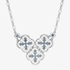1928 Jewelry 1928 Silver Tone Filigree Womens Blue 16 Inch Collar Necklace In Metallic