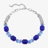 1928 Jewelry 1928 Silver Tone Womens 16 Inch Collar Necklace In Blue