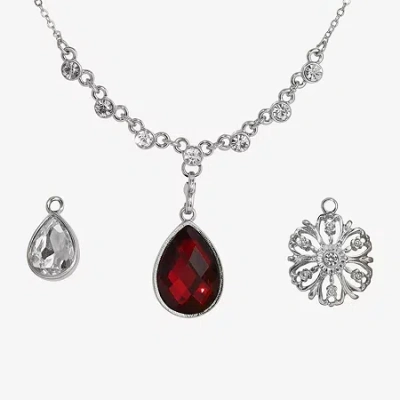 1928 Jewelry 1928 Silver-tone Womens 3-pc. Pendant Necklace Set In Red