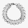1928 Jewelry 1928 Silver Tone Womens 7 Inch Heart Chain Bracelet In Metallic