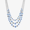 1928 Jewelry 1928 Silver-tone Womens Blue 16 Inch Beaded Necklace In Blue