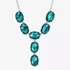 1928 Jewelry 1928 Silver-tone Womens Blue Alloy 15 Inch Y Necklace In Metallic